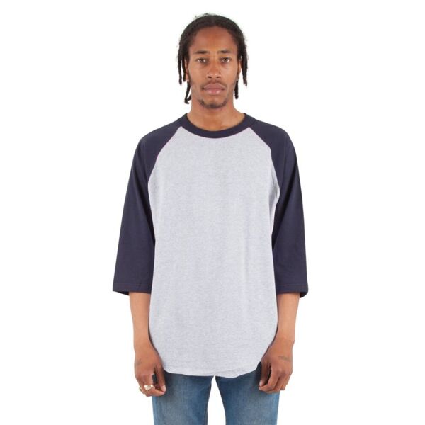 Unisex Raglan Three-Quarter Sleeve T-Shirt Thumbnail