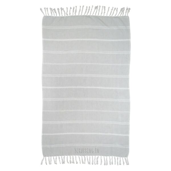 Scrubbing In - Embroidered Turkish Towel - Gray Thumbnail
