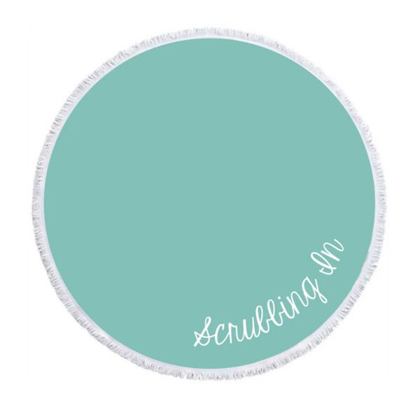 Scrubbing In - Circle Beach Towel - Teal Thumbnail
